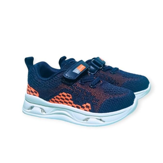 SEPATU DANS SNEAKERS ANAK LAKI MODEL BARU SEPATU LAMPU/LED NAVY L19A