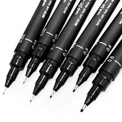 

Uni Pin-200-6C Drawing Pen New!!! Set Isi 6Pcs 3Color 2Size #Original
