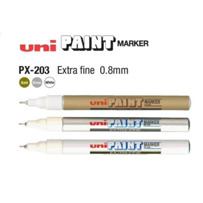 

Uni Paint Markers, Extra Fine Point, Px-203 Gold/Silver/White #Original