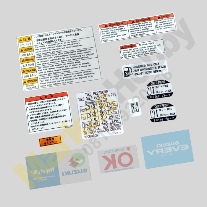 Stiker Suzuki Every Warning Set