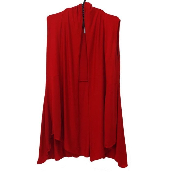 Nhm Rompi Cardigan Saskia Tanpa Lengan Spandek Rayon,Vest,Outer Merah