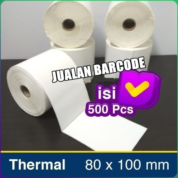 

Sale Resi Label Barcode 80 X 100 Kertas Sticker Thermal 80X100 Mm (500 Pcs)
