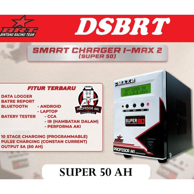 SMART CHARGER IMAX 2 Cas Aki Accu BRT 100 Ah 50 Ah AMPERE Mobil Motor