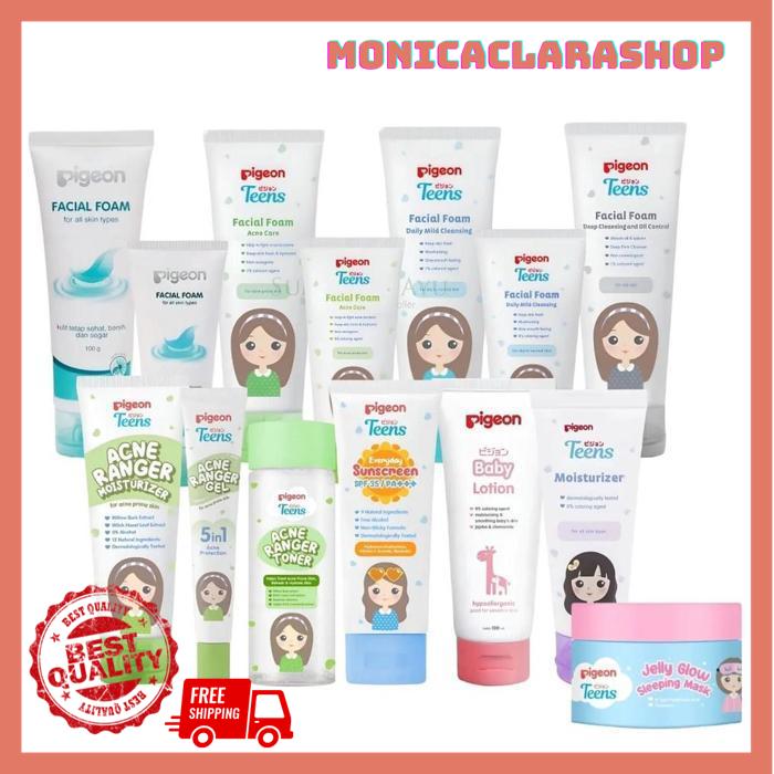 PIGEON TEENS BABY CREAM LOTION FACIAL FOAM MOISTURIZER & ALL PRODUCT EKSKLUSIF BY MONICACLARA SHOP