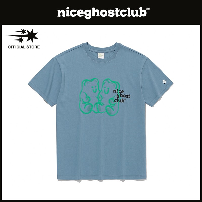 [niceghostclub] Gummy Bear & Logo Tee_T-Shirt_Gaya Unisex |DIqZECmS|