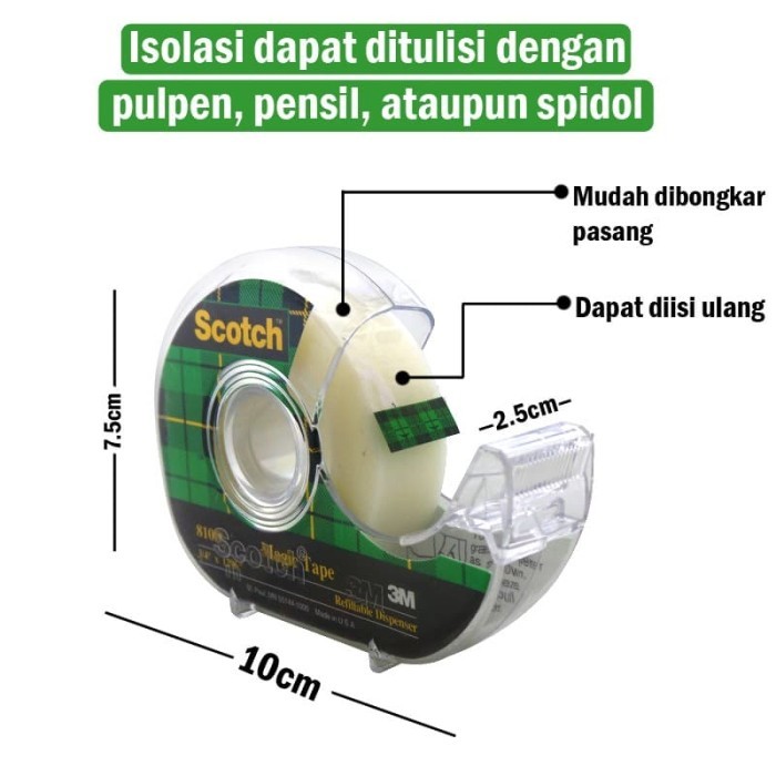 

3M Scotch Disser + Selotip Transparan 1 Set Magic Tape 3M-810-D