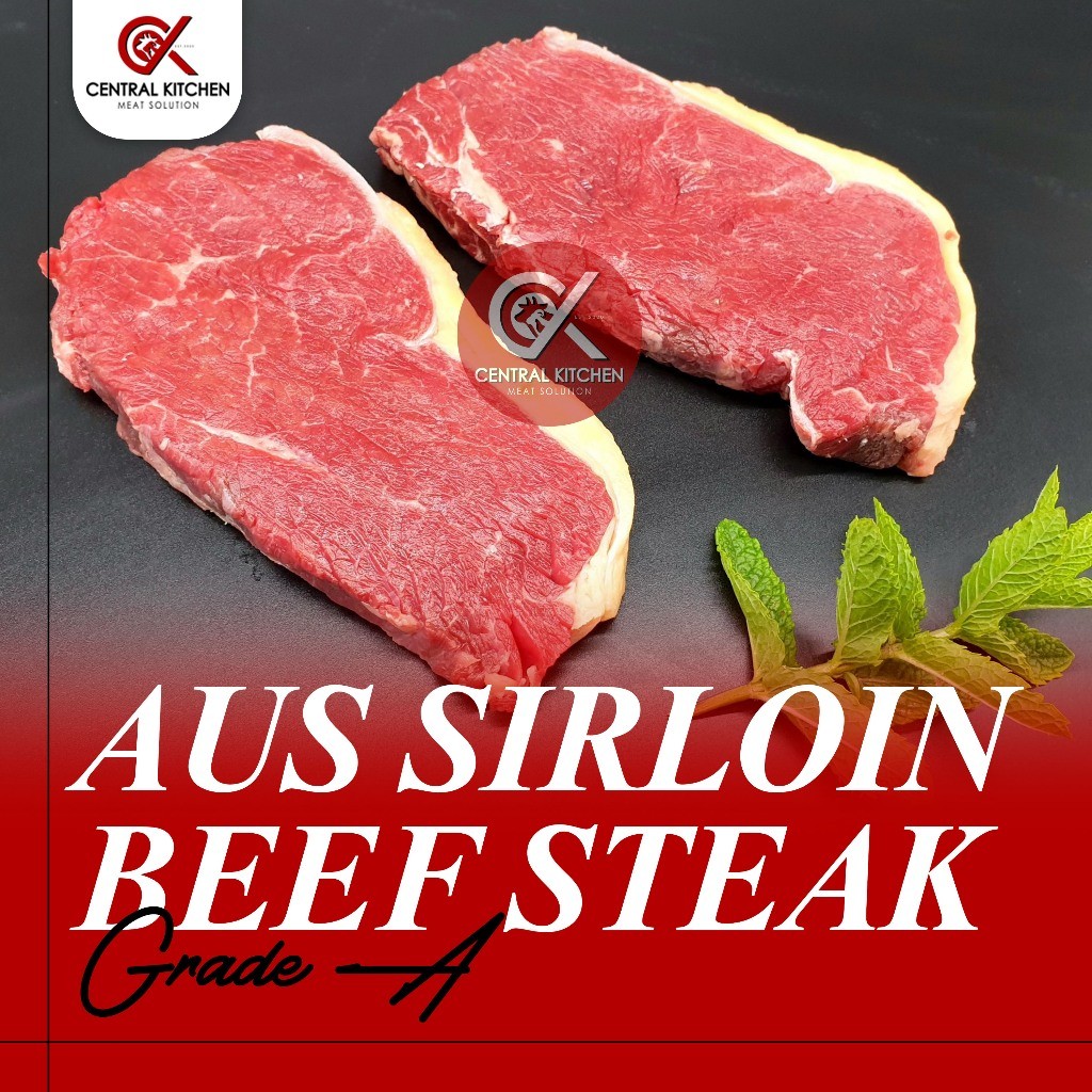 

Daging Sapi AUS Sirloin Striploin Beef Steak Impor Grade A pack 1KG