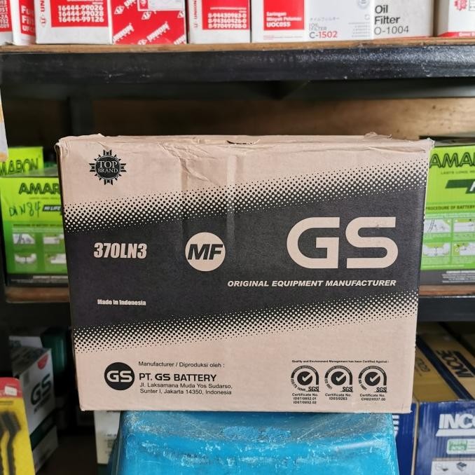 TERBARU - AKI BATERAI GS ASTRA MF OEM 370LN3/LN3/ 65AH INNOVA REBORN DIESEL ORI