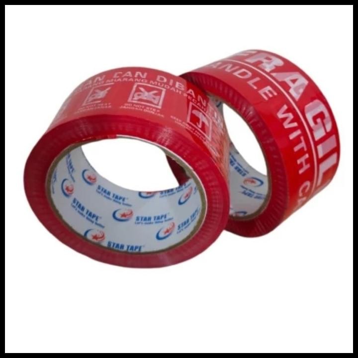 

TERMURAH STAR TAPE LAKBAN FRAGILE MERAH 48MM X 90 YARD (REAL)