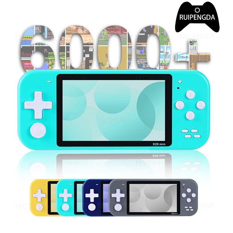 X20 Mini 4.3 Inch Konsol Game Genggam Joystick Ganda 8GB 6000+ Game Konsol Game Portabel Mendukung M