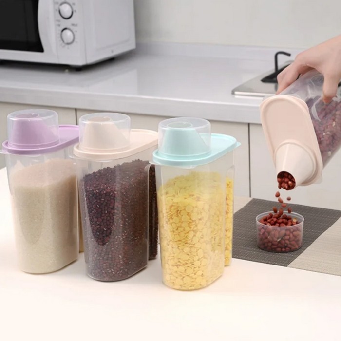 BOOM SALE TOPLES PLASTIK KEDAP UDARA WADAH PENYIMPWNAN MAKANAN KUE KOPI STORAGE