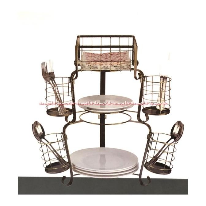 

Krischef Stackable Serving Set Broze Tempat Rak Piring Sendok Portable