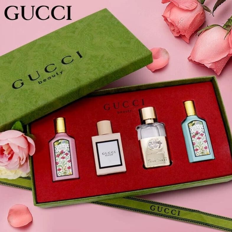Gucci Parfum 4PCS / Flora Gorgeous Jasmine EDP / Flora Gorgeous Gardenia EDP / Gucci Gulty Pour Femm