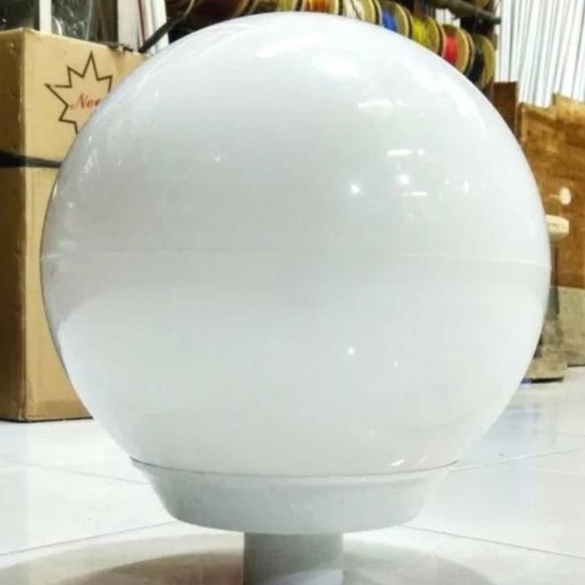 Lampu Taman Bulat Bola10" Hias Plastik Putih Susu 10 Inch