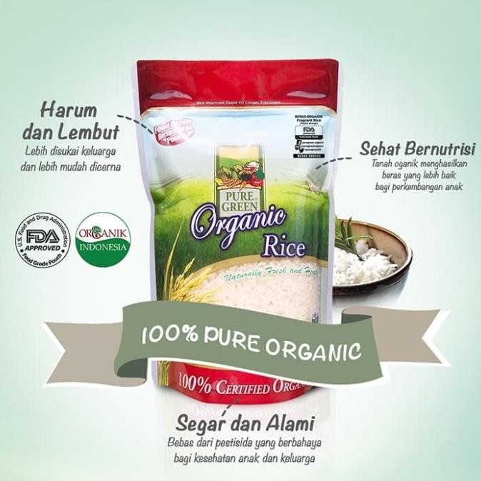 

Beras Organik Pure Green Pulen Wangi Fragrant Rice (2 x 1kg) [terbaik]