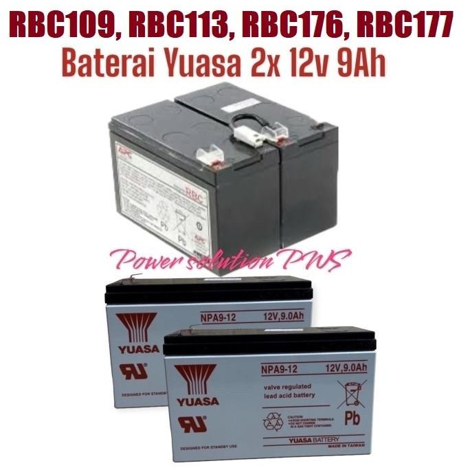 BATTERY COMPATIBLE UPS APC RBC109 RBC 109 RBC113 RBC 113 RBC176 RBC 176 RBC177 RBC 177 Baterai Yuasa