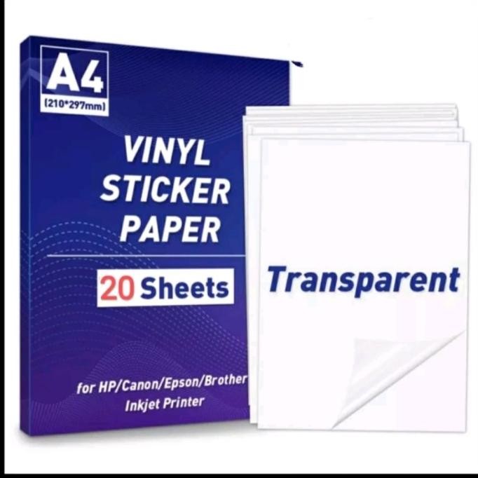 

Diskon! A4 Stiker Vinyl Transparan InkJet