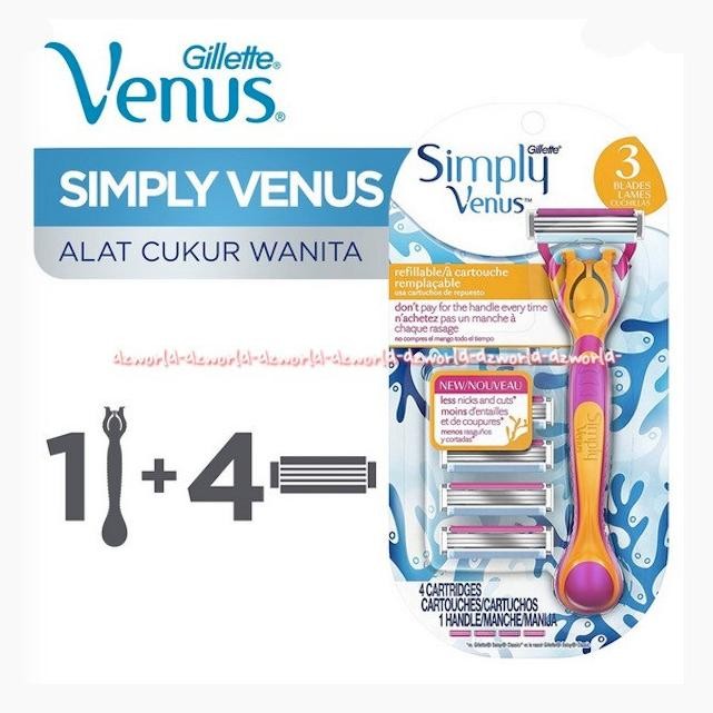 

Gillette Simply Venus Refillable Shaving Woman Shaver 4refill