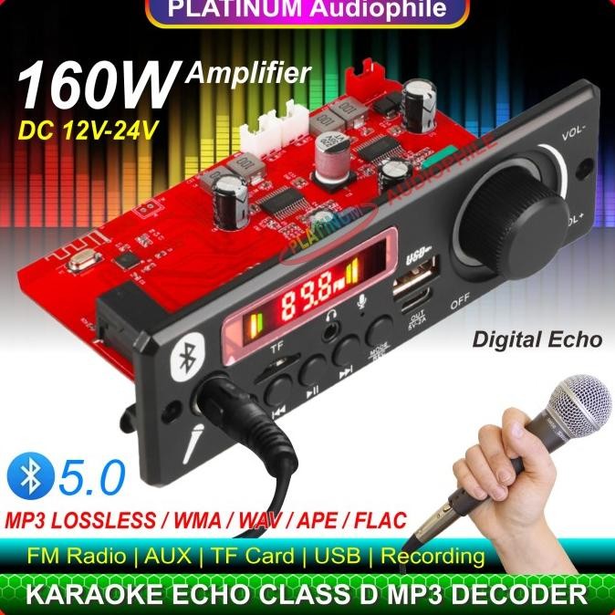 TERBARU - Modul MP3 Bluetooth Karaoke Microphone Echo Class D Amplifier 160W