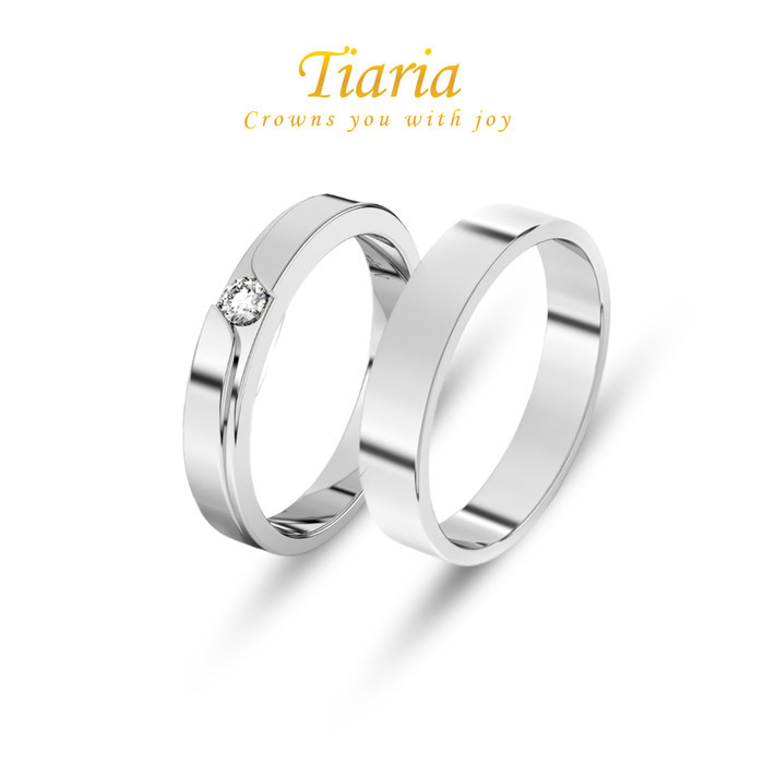 Cincin Tunangan/Nikah/Couple Pria Wanita lapis emas putih/platinum 01