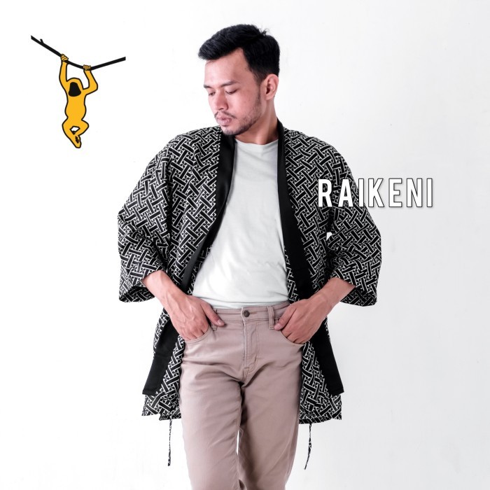 RAIKENI Kimono Batik Kimono Jepang Jaket Kimono Pria Jaket Batik