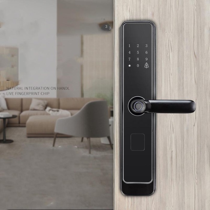TERBARUUU SMART DOOR LOCK FINGERPRINT PINTU CARD OTOMATIS KUNCI PINTU ALARM
