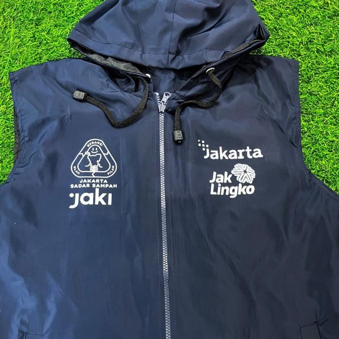 Sale Custom Sablon Rompi Vest Jakarta Kota Kolaborasi Jaki Hitam/Navy