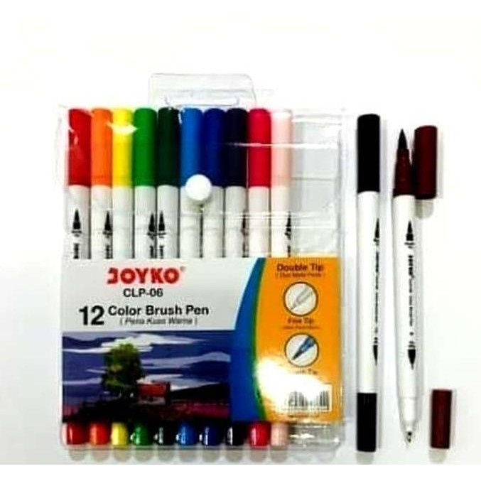 

Best Seller BRUSH PEN 12 WARNA COLOUR JOYKO 2 MATA SPIDOL