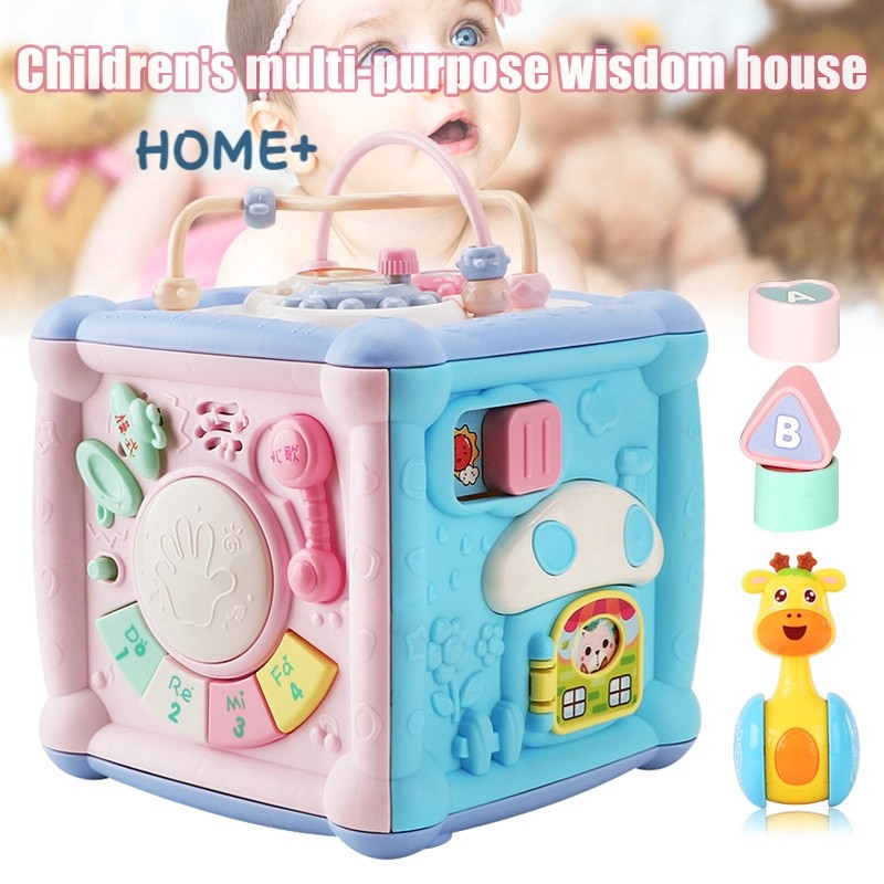 【COD】 Kotak Mainan Multifungsi dengan Musik Drum Telepon, Lampu untuk Anak-anak, Balita, Edukasi @id
