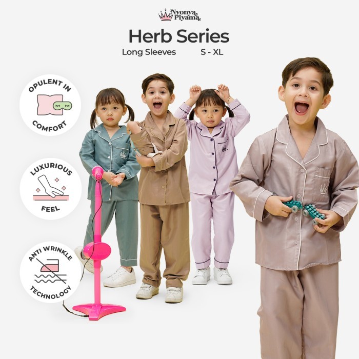 Nyonya Piyama Poly Bamboo Set Piyama Lengan Panjang Anak - Vol 2