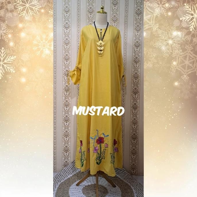 GAMIS KATUN HQ BORDIR ORIGINAL HALUS (ADEM.LEMBUT) JUMBO