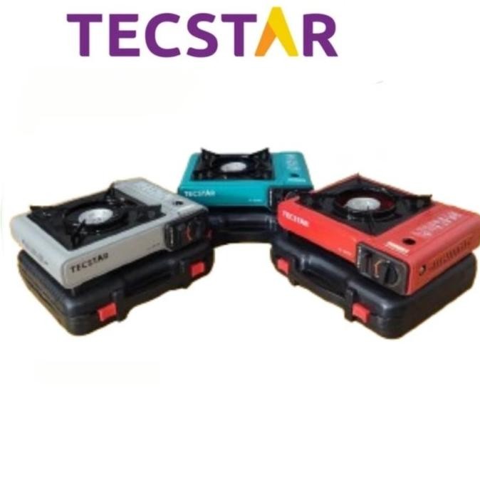 TECSTAR : KOMPOR GAS PORTABLE / KOMPOR KAMPING 1 TUNGKU (2 IN 1 DAPAT CONNECTOR TABUNG GAS) 0412T