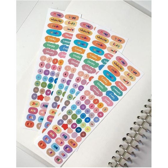

GM750 Dairy Deco - Cute Month & Day Stickers (1sheet) DISKON