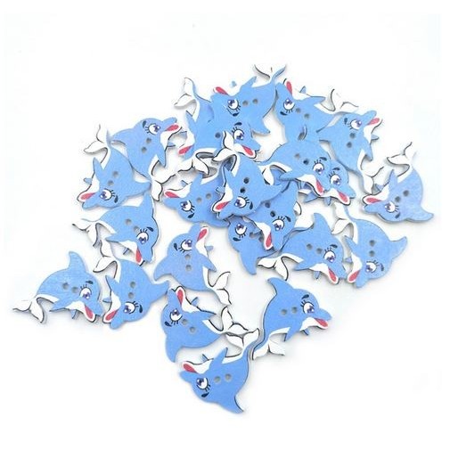 

FQ576 Kancing Kayu Dua Lubang - Blue Dolphin Style ( 10pcs) FREE ONGKIR