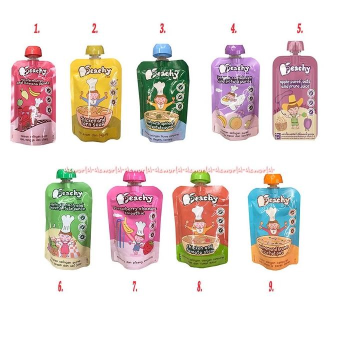 

Peachy Apple Mango Banana Puree Makanan Bayi Instant Travelling 125g