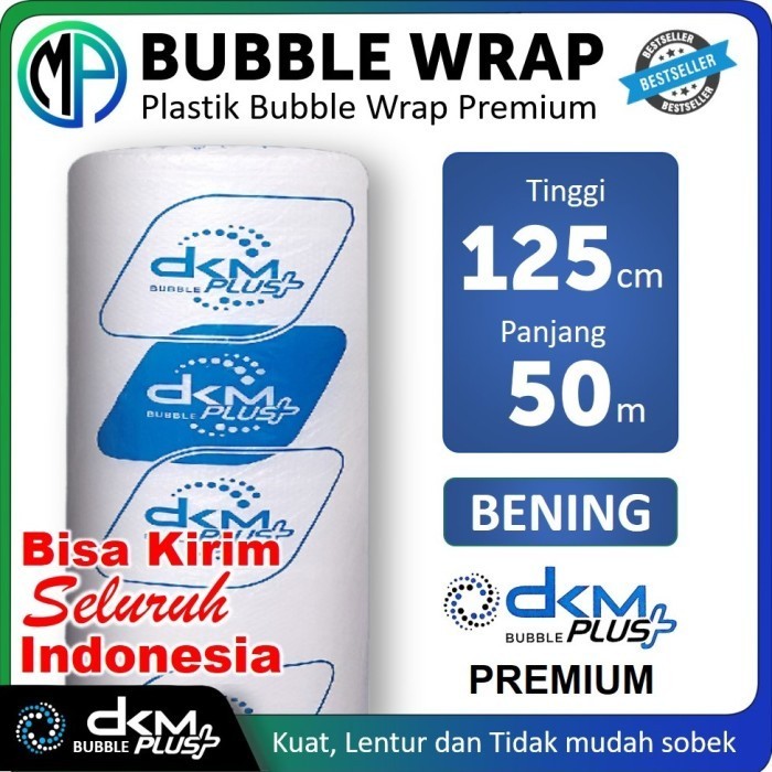 

PREMIUM Plastik Bubble Buble Wrap Roll 125cm x 50m Bening Premium