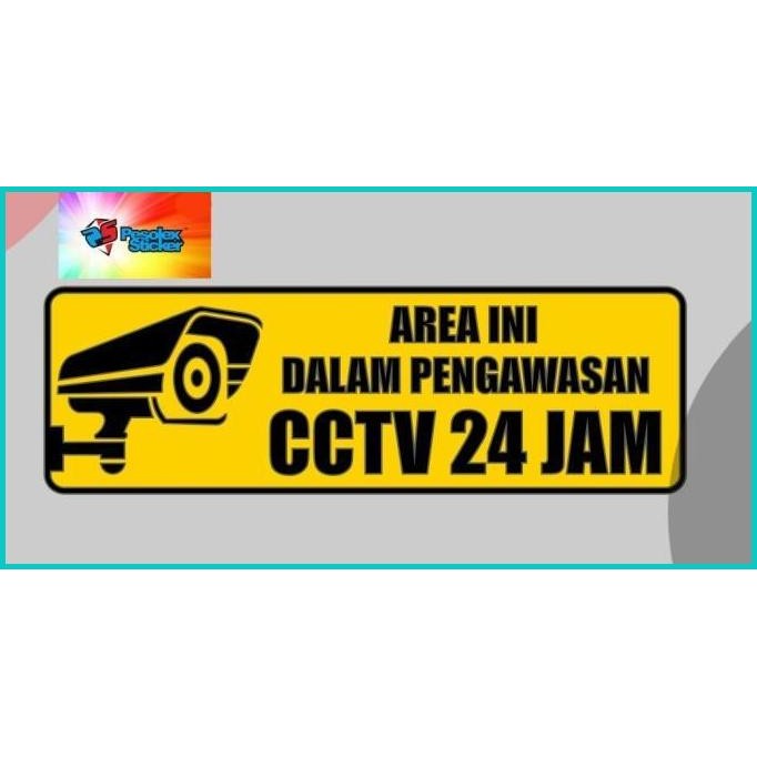

CUTTING STICKER Rambu CCTV /stiker area ini dalam pengawasan cctv 11OK