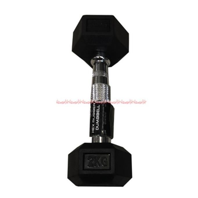 

Hex Rubber Dumbbell Barbel 2 Kg Black hitam Berat Angkat Besi