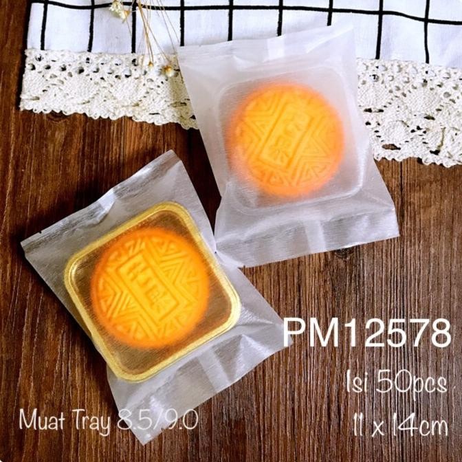 Plastik Mooncake PM12578 Polos Tebal Glitter