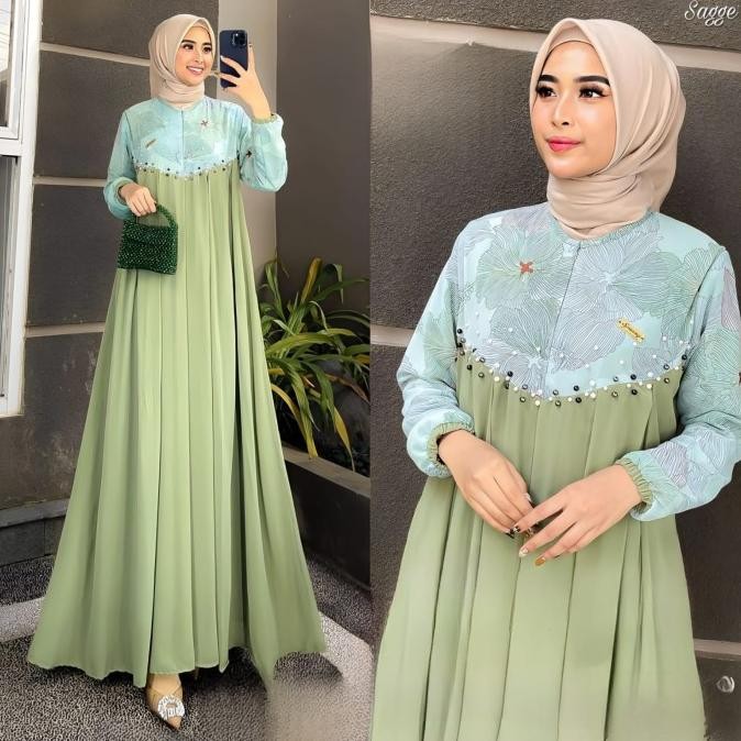 KIFARA DRESS GAMIS WANITA JUMBO LEBARAN TERBARU 2024 KEKINIAN BUSUI