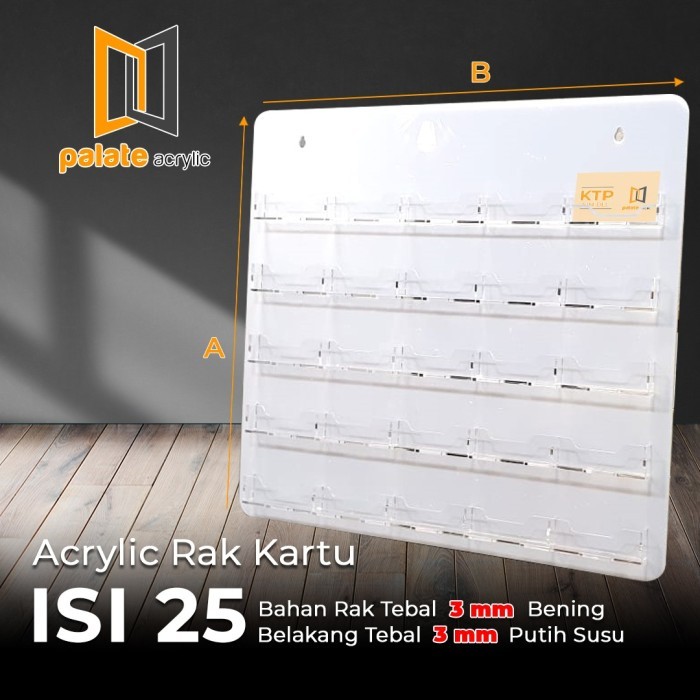 

BEBAS ONGKIR - Rak Kartu KTP Isi 25 Bahan Acrylic Bening / Akrilik