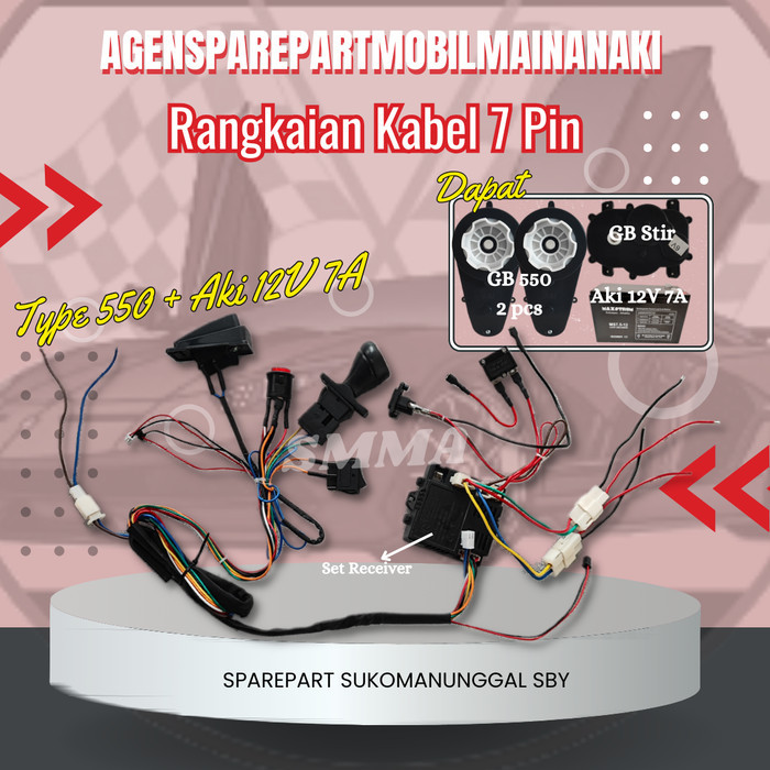 1 Set Rangkaian Lengkap Mesin Mobil Mainan Aki Bluetooth 12v