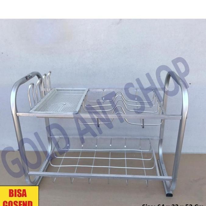 Rak Piring Aluminium 2 Susun
