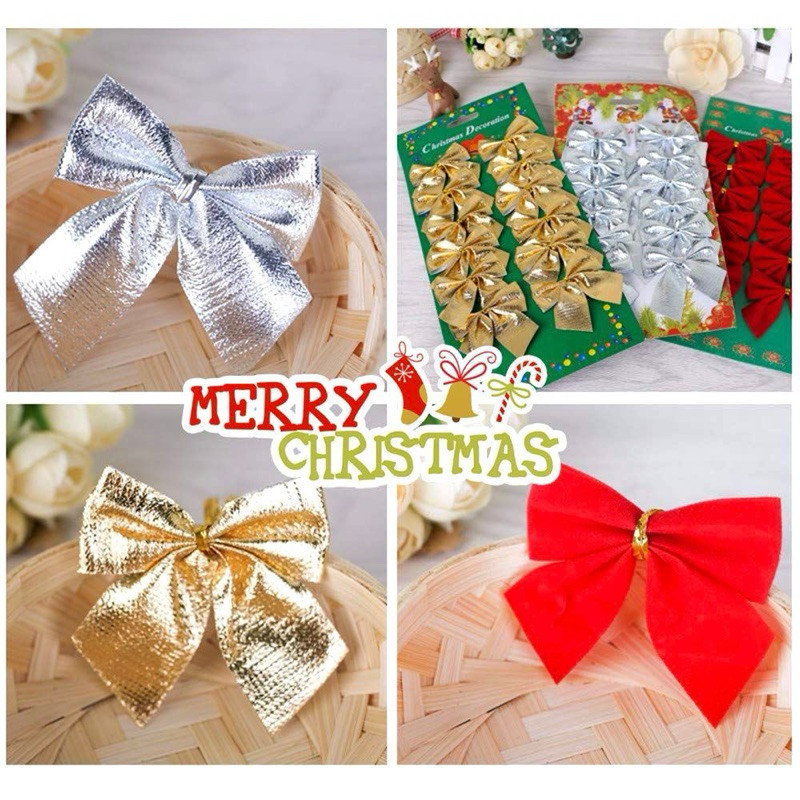 

Dekorasi Aksesoris Natal hiasan Pita Merah Pohon Natal Parcel Dekorasi Merry Christmas Pita isi
