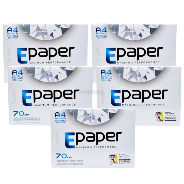 

TERBARU KERTAS E PAPER 70GR A4 / EPAPER A4 70 / KERTAS PRINT / COPY PAPER