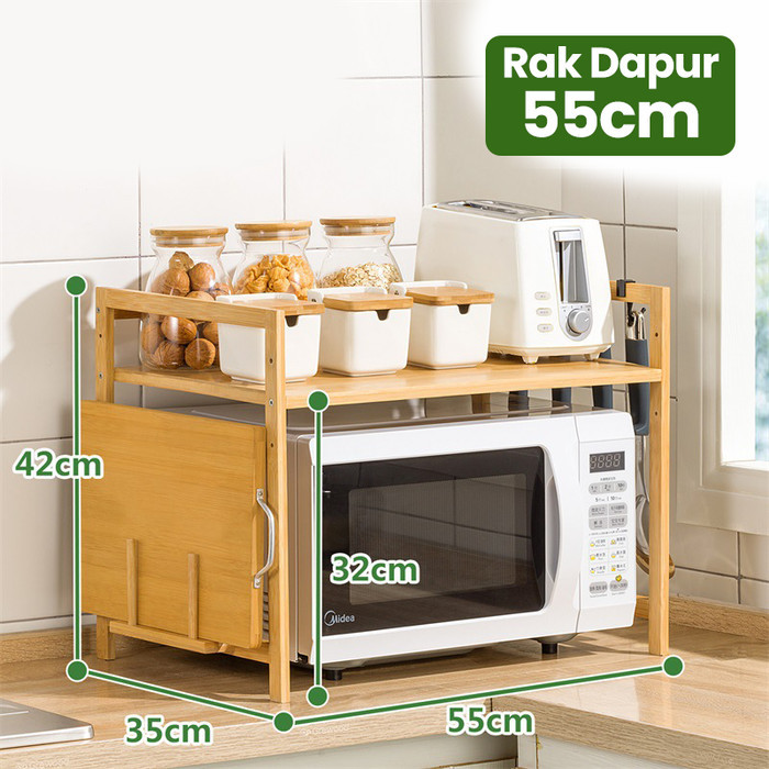 

Mainland Rak Dapur Kayu Tingkat Rak Bumbu Masak Serbaguna Hrm201