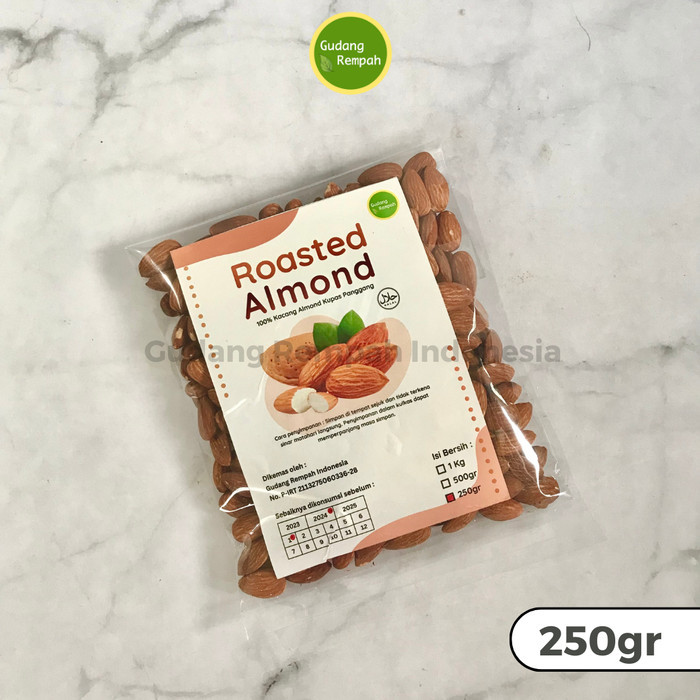 

BIG SALE 1Kg dan 500gr Roasted Almond / Kacang Almond Kupas / Almond Utuh / Sup