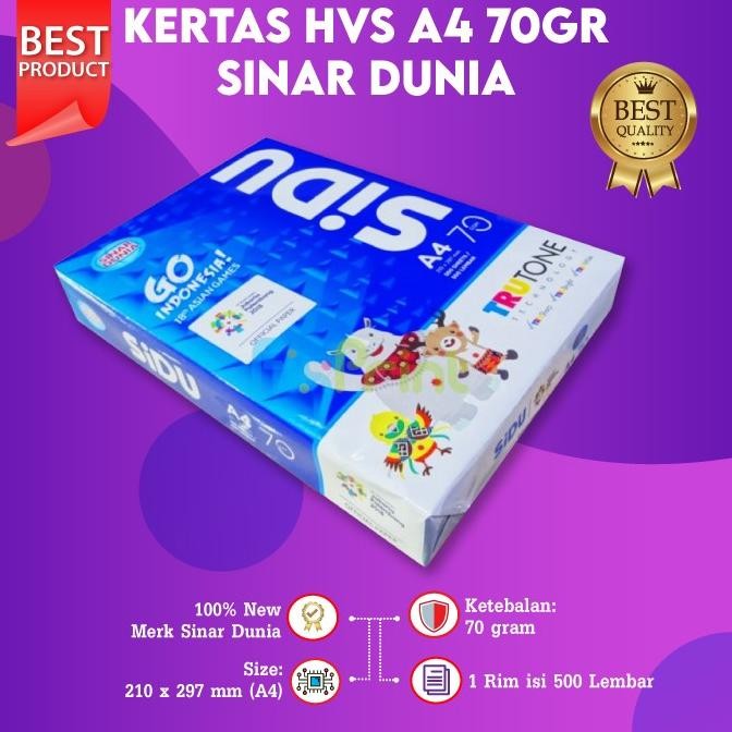 

Sale Kertas Hvs A4 70 Gram 70Gr Sinar Dunia 500 Lembar Sidu A4 500 Sheets