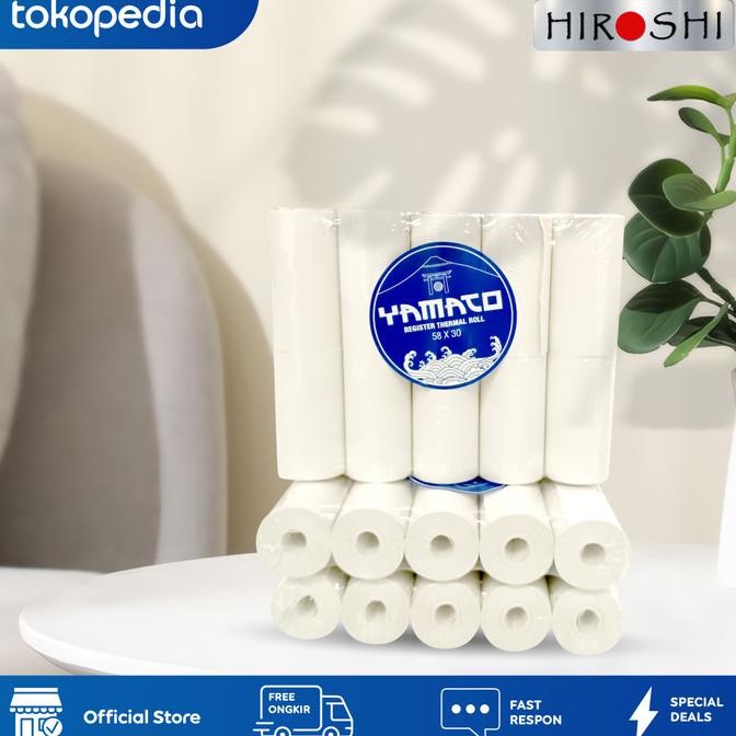 

Sale (Paket 30Rol) Kertas Termal / Thermal Paper 57 X 30 Kaspaper Coreless