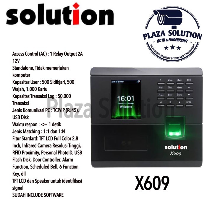 Fingerprint Solution X609 Mesin Absensi